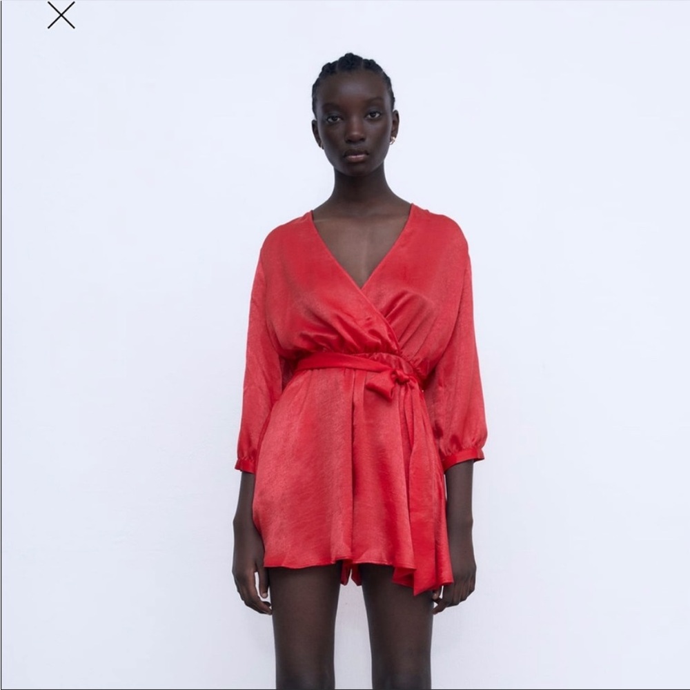 Zara Satin Dress Romper